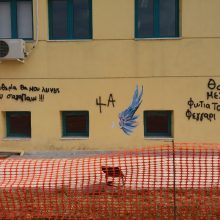 image-182057 kozan.gr: Με συνθήματα, από βανδαλισμούς, η εξωτερική όψη του κτηρίου της Περιφέρειας Δ. Μακεδονίας στην Πτολεμαΐδα