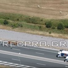 image-295260 Εικόνες, από λήψη με drone, της recpro.gr, από το τροχαίο, στην Εγνατία Οδό, με τη νταλίκα που μετέφερε μοσχαράκια