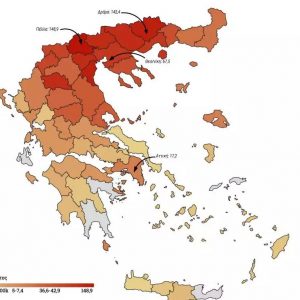 image-321202 COVID-19 Ελλάδα: Ο χάρτης με τη γεωγραφική κατανομή των θανάτων