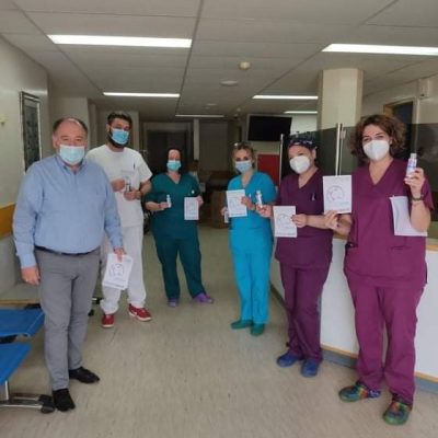 image-342243 Ενημερωτικά έντυπα και ατομικά αντισηπτικά μοιράστηκαν στο προσωπικό του Μποδοσάκειο Νοσοκομείου στο πλαίσιο της σημερινής 5/5 Παγκόσμιας ημέρας υγιεινής των χεριών