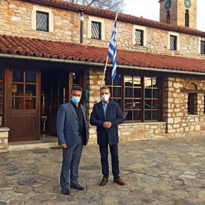 image-384531 Πρωινή επίσκεψη του δημάρχου Κοζάνης Λάζαρου Μαλούτα και του Προέδρου της Κοινότητας Αναστάσιου Κανάβα, στον Αϊ- Γιάννη Λευκοπηγής που πανηγυρίζει σήμερα