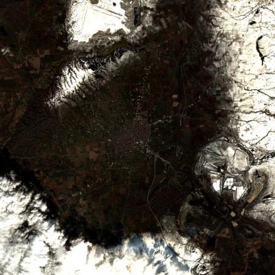 image-385747 Ευδιάκριτη η αποτύπωση της χιονοκάλυψης, χθες το μεσημέρι, σε Πτολεμαΐδα, Κοζάνη και Καστοριά όπως φαίνονται από τις εικόνες υψηλής ανάλυσης από τον δορυφόρο Sentinel-2